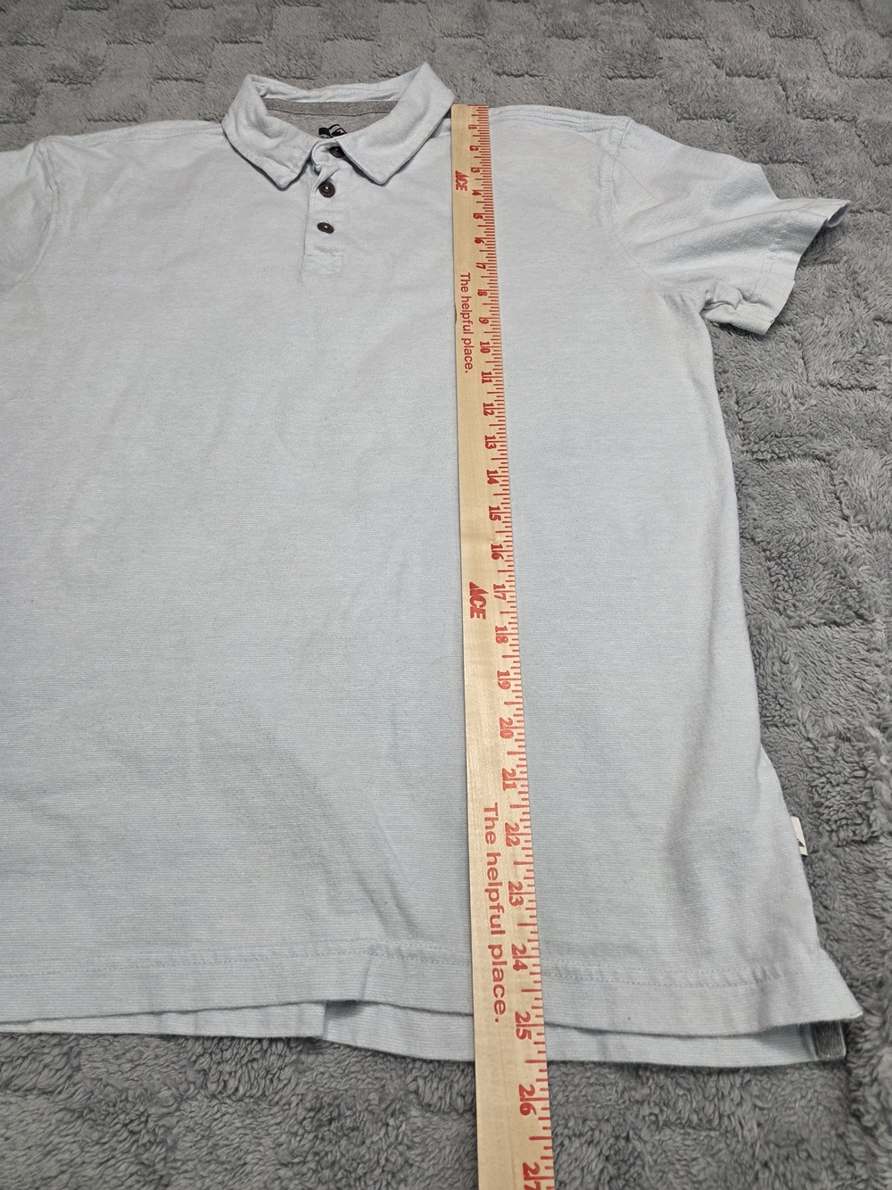 Quiksilver Men's Light Blue Polo Shirt with Button Placket - Picture 4 of 11